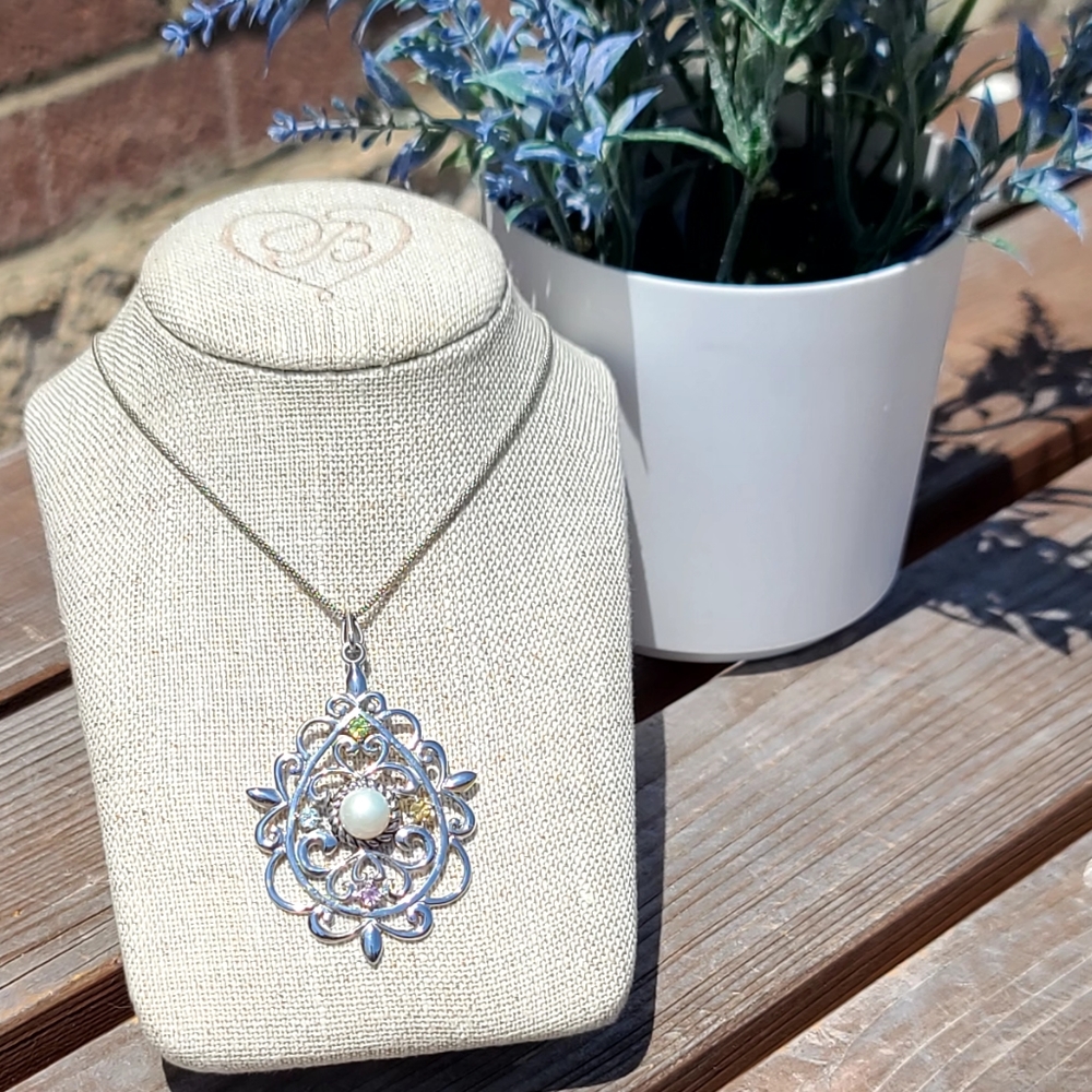Collins Fine Jewelry sterling & gemstone necklace